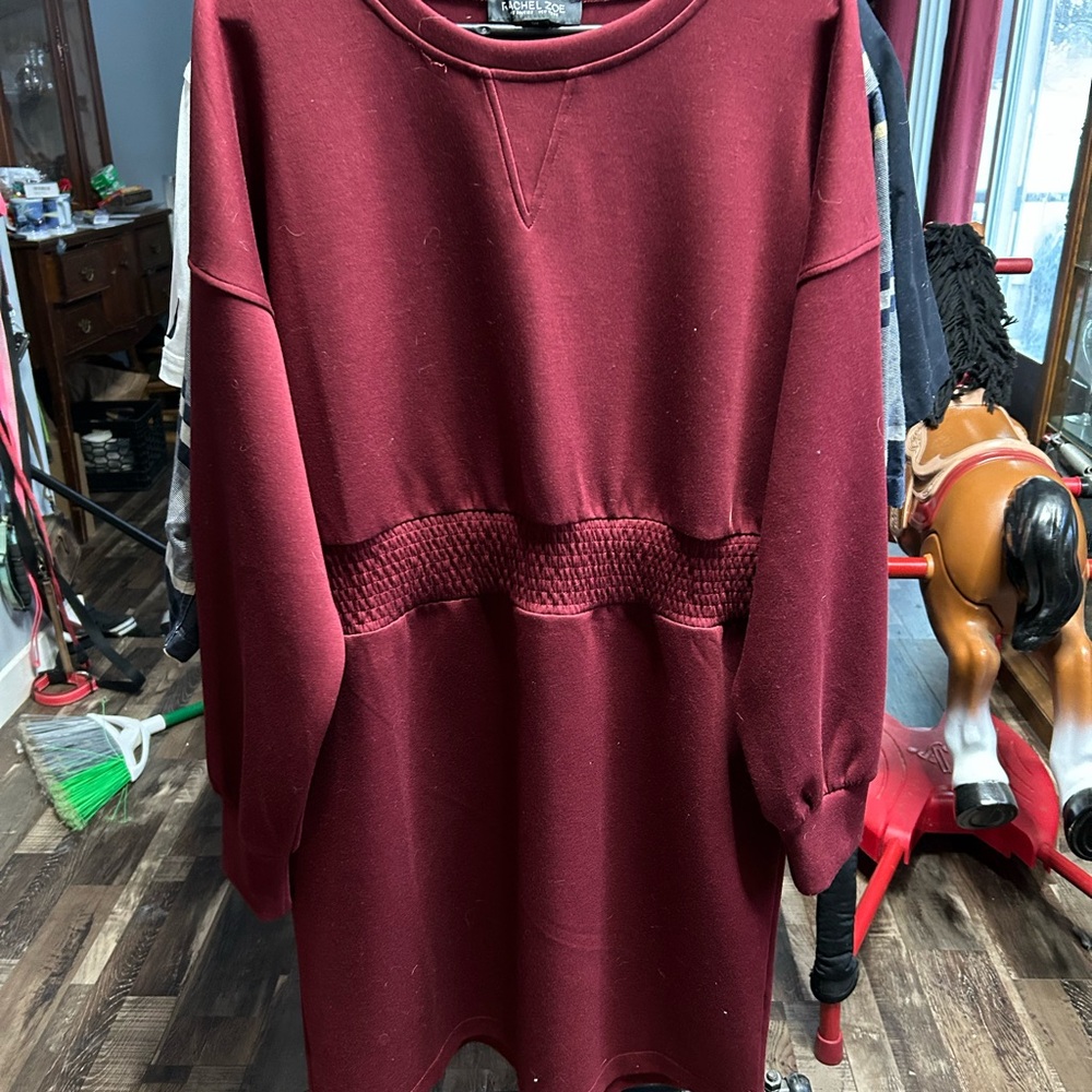 Rachel Zoe Burgundy Long Sleeve Dress